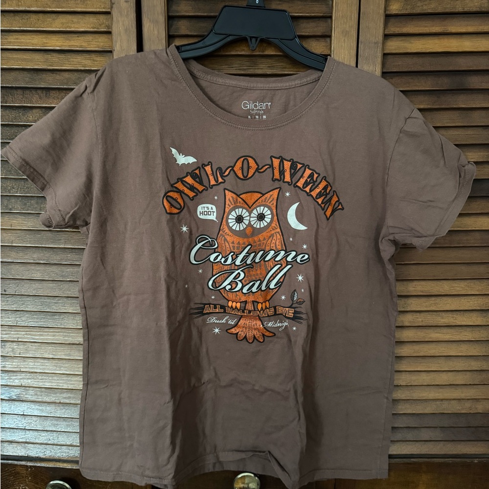 Gildan Brown Owl-O-Ween Costume Ball Tee
